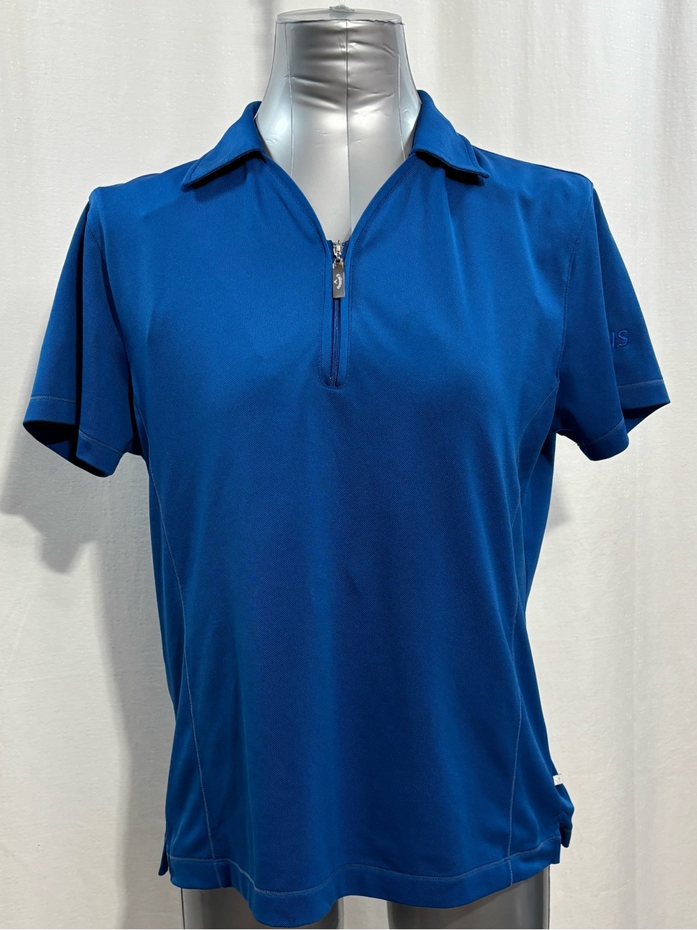Callaway Golf Royal Blue Short Sleeve Quarter-Zip Polo 265 tennis preppy active